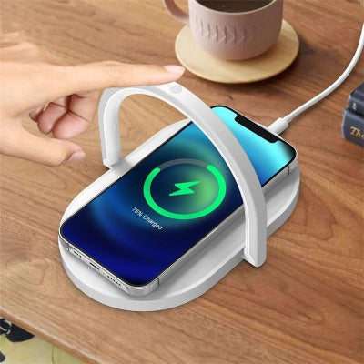 Touch our LED phone wireless charger and change level of brightness
